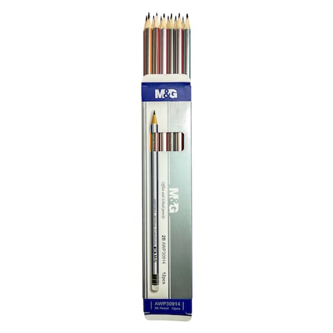 M&amp;G AWP30914 Triangular 2B Eraser Pencil 12 Pieces