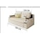 Extendable 2 in 1 Sofa Bed with Side Pockets,  Bottom and Side Storage, USB Ports, Bluetooth and Speaker Size 180 cm Outside color Blue