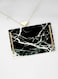 Lowha Decorative Acrylic Serving Tray With Gold Metal Handles And Marble Art Design 20x30 cm
