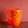 Royalford 13L Plastic Bucket With Lid- Rf11718 Multi-Purpose Utility Bucket With A Lid And Steel Handle Break-Resistant, Light-Weight, Durable Construction Perfect For Bathroom, Kitchen, Orange