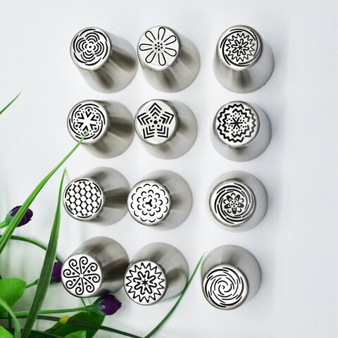 Generic 12-Piece Russian Tulip Cake Decorating Icing Piping Nozzles