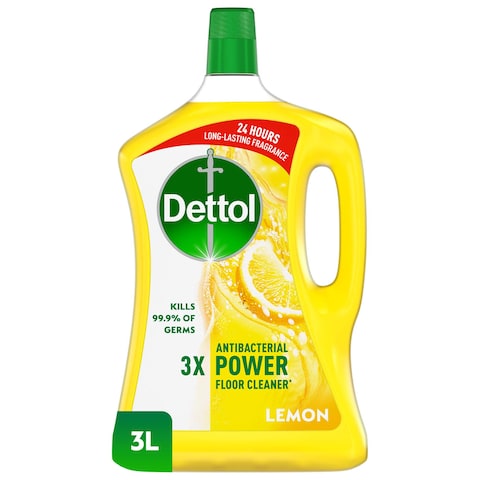 Dettol Lemon 3X Power Antibacterial Floor Cleaner, 3L