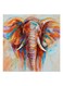 Decdeal Hd Printed Frameless Elephant Head Canvas Painting Multicolour