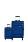 American Tourister Oakland 2 Piece Set 55+78cm Softcase 4 Double Wheel Cabin &amp; Check-In Luggage Trolley Blue