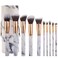 Deo King Makeup Brush Set With Pu Makeup Brush Bucket White - 10-Piece