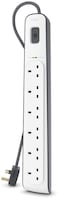 Belkin BSV603ar2M 6 Way/ 6 Plug 2m Surge Protection Extension Lead Strip - White