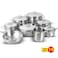 Mauviel M'cook Stainless Steel Cooking Set 14 Pieces Silver