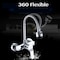 Wall Mounted Mixer Tap Kitchen Sink,2 Spray Modes Hot and Cold Water Tap,2 Hole Kitchen Faucet 360&deg; Swivel Spout,Single Lever Mixer Sink tap for Kitchen