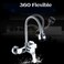 Wall Mounted Mixer Tap Kitchen Sink,2 Spray Modes Hot and Cold Water Tap,2 Hole Kitchen Faucet 360&deg; Swivel Spout,Single Lever Mixer Sink tap for Kitchen