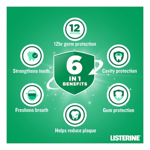 Listerine Total Care Gum Protect Mouthwash Fresh Mint kill 99% germs 500ml