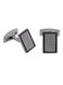Guy Laroche Stainless Steel Cufflinks for Men, Silver and Black,  4TX403AV