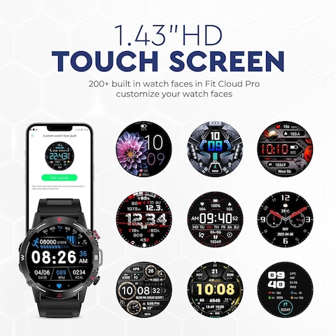 Smart watch 1.43-inch AMOLED Display - with Bluetooth Calling - Activity tracker - Waterproof Smartwatch for Men Compatible with Android &amp; IOS Device - HK87 Smart Watch