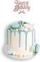 Party Time Rose Gold 3D Happy Birthday Cake Topper Happy Birthday Cursive Font Cake Topper Set for Boys Girls Women Men Cake Decoration, Birthday Party Cake Decorations Supplies