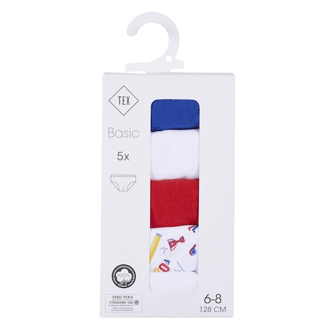 TEX Basic Fancy Briefs For Boy 6-8 Years (128cm) 5 Pieces