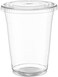 75 - SET - Plastic Clear  Cup With Flat Lid - 10oz (300ml) Take a way - Disposable - Party Cups