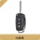 Rubik 3 Buttons Uncut key Cover for HYUNDAI Tucson Elantra Santa Fe Solaris ix35 ix45 i20, Replacement Car Remote Control Case Flip Key Blade Fob Shell (Center Groove Blade)