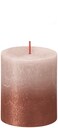 Bolsius Rustic Pillar Candle, Misty Pink &amp; Amber, 80/68mm