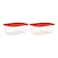 Lock &amp; LockEZ Lock Easy Plastic Rectangular Food Container HLE6804 Clear/Red 2.7L 2PCS