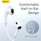 Baseus Encok H17 3.5mm Lateral in-ear Wired Earphone Button Control Headphones Lightweight Headset Compatible with 3.5mm Port Devices Support High-Definition Voice Calling White