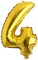 Generic 4 Number Foil Balloon 16-Inch