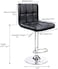 Bar Stools Modern PU Leather Adjustable Swivel Barstools, Armless Hydraulic Kitchen Counter Bar Stool Synthetic Leather Extra Height Square Island Barstool with Back Set of 2(Black)