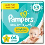 Buy Pampers Baby-Dry Diapers Size 2 Mini 3-8kg Value Pack 64 Count in Kuwait