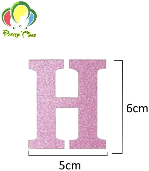 Party Time Pink Glittery Happy Birthday Banner Letter Cut-outs Paper Bunting Banner For Birthday Party Decorations - Party Supplies
