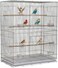 Bird cage with Feeding bowls, Wooden perch, and Removable tray for small and medium birds, Silver metal wire bird cage suitable for indoor and outdoor 93 cm (Silver)