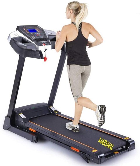 Buy Marshal Fitness Six Level Shock Absorption foldable Space Saving Home Use Treadmill With Mp3 And LCD Display With Tow Year Warranty PKT 175 1 Online Carrefour UAE