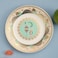 Porcelain  Dinner Plates with Ramadan Design, Ceramic Round Serving Plate for Salad, Steak, Pasta (Set of 6)(B)-gold and green  color (L-24.5W-24.5CM)