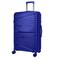 Hard Case Large Checked Luggage Trolley For Unisex Polypropylene Lightweight 4 Double Wheeled Suitcase With Built In TSA Type Lock Travel Bag KH1005 Navy Blue