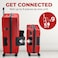 TACH Connectable 2 Pcs Luggage Set   20" &amp; 28" Spinner Luggage with TSA Locks   Hard Shell  Patented Built-In Connecting System Easily Links 6 Bags - Wine Red