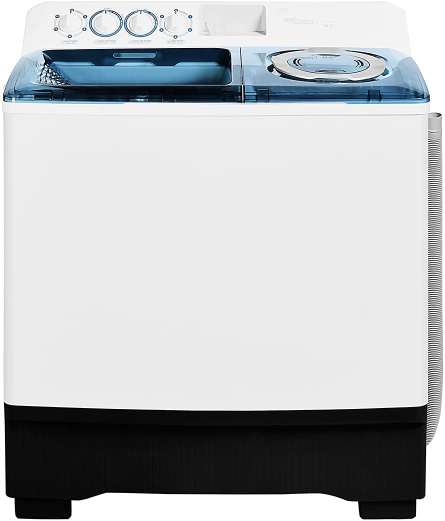 Super General 14 Kg Twin-Tub Semi-Automatic Washing Machine, White/Blue, Efficient Top-Load Washer With Lint Filter, Spin-Dry, Sgw-155, 99.5 X 55.5 X 115.5 Cm, 1 Year Warranty