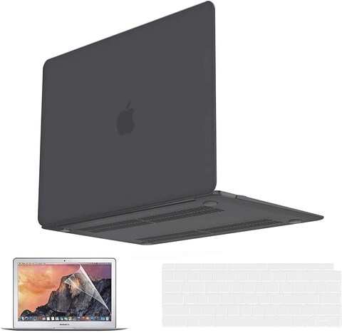 Ntech Macbook Air 13 Inch Case 2020 2019 2018 Release A2337 M1 A2179 A1932, Macbook Air 2020 Case, Plastic Laptop Case Hard Shell &amp; Keyboard Cover &amp; Screen Protector Compatible, Black