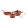 Home Maker EVA Granite Cookware Set Copper And White 7 PCS