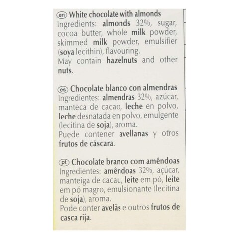 Lindt Les Grandes White Almond Chocolate 150g