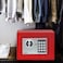 Rubik Mini Cash Deposit Drop Slot Safe Box with Key and Pin Code Option (Red)
