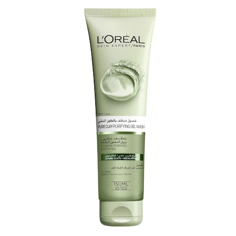 Buy LOreal Paris Pure Clay Detoxing Gel Wash, Eucalyptus - 150 ml in Kuwait