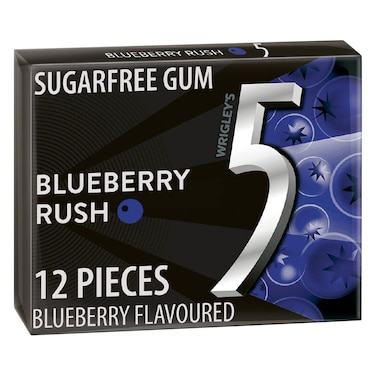 Wrigley&#39;s 5 Blueberry Rush Sugar Free Chewing Gum 32g