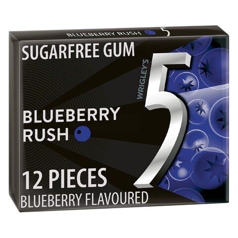 Wrigley&#39;s 5 Blueberry Rush Sugar Free Chewing Gum 32g