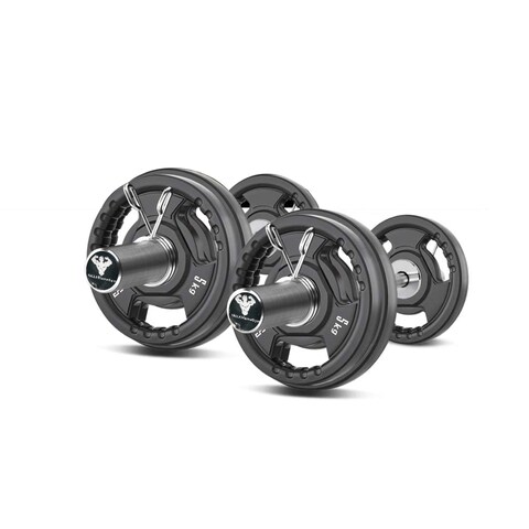 YALLA HomeGym Pair of 20&quot; Olympic Dumbbell Handles Commercial Grade Loadable Dumbbell Bars for 2-inch Olympic Weight Plates
