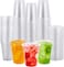 Lavish 8 Oz Disposable Crystal Clear PET Plastic Cups With Flat Lids [100 Sets] For Picnic, Travel, And Events