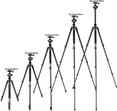 DMK Power T264 3 In 1 Video Camera Tripod And Monopod 70Inch 178cm Lightweight Portable Tripod For Slr DSLR Cameras With Tripod Bag (Load 5Kg)
