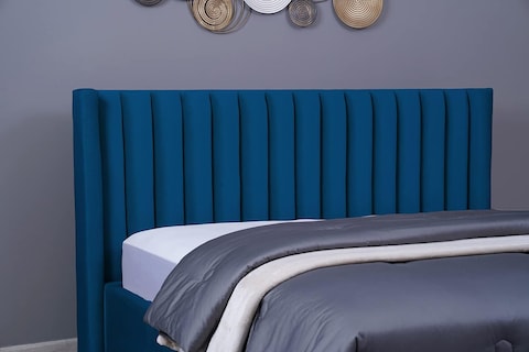 PAN Home Home Furnishings Venus Headboard Velvet Blue L-200: H-125cm 200x125 Blue