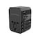Powerology - Universal Travel Adapter 2.4A + PD 45W - Black