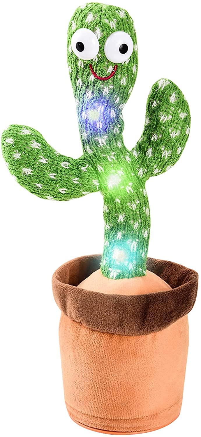 Generic Dancing Cactus Repeats What You Say, Electronic Plush Toys With Lights