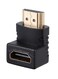 Generic - Right Angle HDMI Male To Female Adapter Black/Gold
