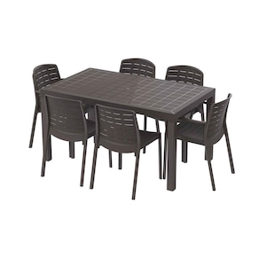 Cedargrain Dining Set Dark Brown Plus Extra Suppliers Delivery/Installation Charge Outside Doha