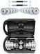 Max Strength 20Kg Cast Iron Dumbbells Set Adjustable Chrome - Hand Weights Handlebar Weight Lifting Gym Training Free Carrier Box