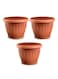 Set Of 3 Indoor And Outdoor Plastic Round Flower Pot With Drainage Holes And Saucer For Gardens